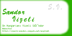 sandor vizeli business card